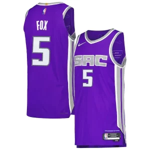 De'Aaron Fox Sacramento Kings Exceptionnel Nike Authentic Player Jersey Icon Edition Purple