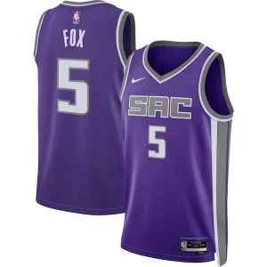 De'Aaron Fox Sacramento Kings Nike Unisex Swingman Jersey Icon Edition Purple Dashing