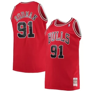 Dennis Rodman Éclatant Chicago Bulls 1997/98 Big & Tall Hardwood Classics Swingman Jersey Red