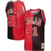 Dennis Rodman Chicago Bulls Hardwood Classics 1995/96 Split Swingman Magnifique Jersey Red/Black