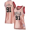 Dennis Rodman Chicago Bulls Women's 75th Anniversary Rose Gold 1997 Swingman Jersey Élégant Pink