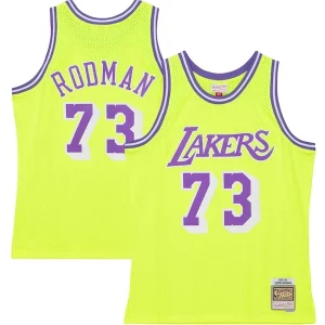 Dennis Rodman Los Angeles Lakers Incontournable Hardwood Classics 1998/99 Tropical Swingman Jersey Neon Yellow
