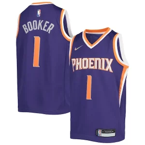 Devin Moderne Booker Phoenix Suns Nike Youth 2021/22 Diamond Swingman Jersey Icon Edition Purple