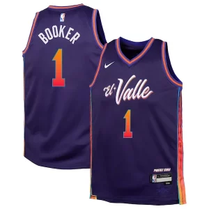 Devin Booker Phoenix Suns Vibrant Nike Youth Swingman Replica Jersey City Edition Purple