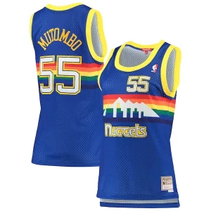 Dikembe Mutombo Denver Nuggets Women's 1991/92 Hardwood Classics Swingman Jersey Royal Splendide
