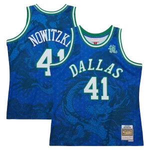 Dirk Nowitzki Dallas Mavericks Classique 1998 2019 Hardwood Classics Asian Heritage 6.0 Swingman Throwback Player Jersey Blue