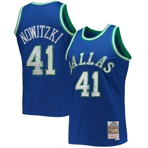Dirk Nowitzki Stylish Dallas Mavericks 1998/99 Hardwood Classics NBA 75th Anniversary Diamond Swingman Jersey Blue