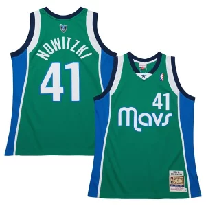 Dirk Éclatant Nowitzki Dallas Mavericks 2004/05 Hardwood Classics Authentic Jersey Green
