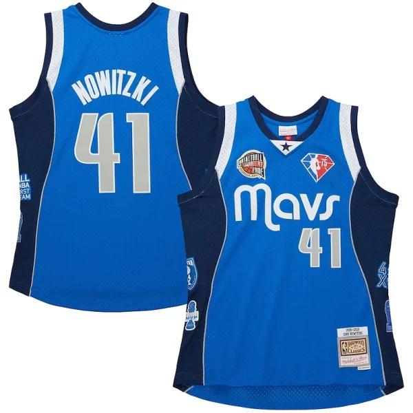 Dirk Nowitzki Dallas Mavericks Unisex Hall of Fame Class of 2023 Throwback Refiné Swingman Jersey Blue
