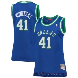 Dirk Nowitzki Dallas Mavericks Women's Hardwood Classics Swingman Superbe Jersey Blue
