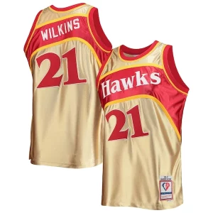 Dominique Wilkins Atlanta Hawks 75th Anniversary 1986/87 Haut de gamme Hardwood Classics Swingman Jersey Gold