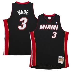 Dwyane Wade Miami Gracieux Heat Hardwood Classics Swingman Jersey Black