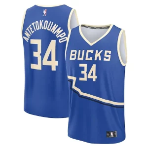 Giannis Antetokounmpo Milwaukee Bucks Youth 2024/25 Fast Break Player Jersey City Edition Exclusif Royal
