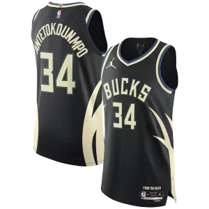 Giannis Antetokounmpo Milwaukee Exquisite Bucks Jordan Brand Authentic Player Jersey Statement Edition Black