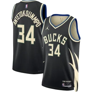 Giannis Antetokounmpo Admirable Milwaukee Bucks Jordan Brand Unisex Swingman Jersey Statement Edition Black