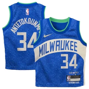 Giannis Antetokounmpo Milwaukee Bucks Nike Magnifique Toddler Swingman Replica Jersey City Edition Royal