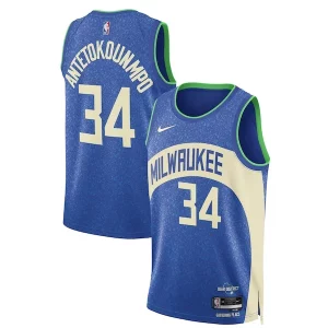 Giannis Antetokounmpo Milwaukee Commémoratif Bucks Nike Unisex 2023/24 Swingman Jersey Blue City Edition