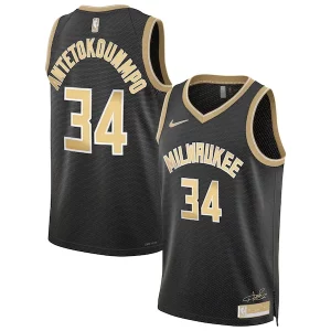 Giannis Antetokounmpo Milwaukee Bucks Nike Unisex Éclatant Select Series Swingman Jersey聽鈥?Black