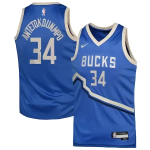 Giannis Antetokounmpo Milwaukee Bucks Nike Youth 2024/25 Swingman Player Uniques Jersey City Edition Royal