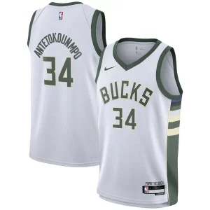 Giannis Antetokounmpo Milwaukee Bucks Nike Youth Swingman Exceptionnel Jersey Association Edition White