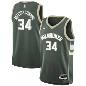 Giannis Antetokounmpo Milwaukee Bucks Nike Youth Swingman Jersey Icon Edition Premium Hunter Green