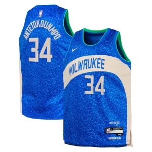 Giannis Antetokounmpo Bold Milwaukee Bucks Nike Youth Swingman Replica Jersey City Edition Royal
