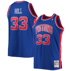 Grant Hill Detroit Pistons 1995/96 Big & Tall Hardwood Classics Swingman Jersey Blue Bold