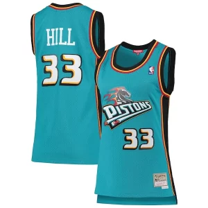 Grant Hill Detroit Pistons Women's 1998/99 Hardwood Classics Swingman Jersey Magnifique Teal