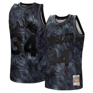 Hakeem Olajuwon Houston Rockets Hardwood Classics Superbe 1993/94 Tie Dye Swingman Jersey Black