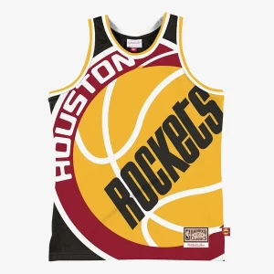 Houston Rockets Hardwood Classics Vibrant Blown Out Fashion Jersey Black