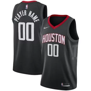Houston Rockets Nike Swingman Custom Jersey Black Statement Edition Sophistiqué