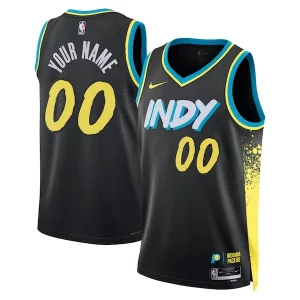 Indiana Pacers Nike Unisex 2023/24 Custom Swingman Jersey Black City Exceptionnel Edition