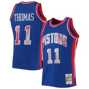 Isiah Thomas Detroit Pistons Magnifique 1988/89 Hardwood Classics NBA 75th Anniversary Diamond Swingman Jersey Blue