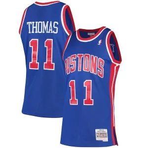 Isiah Thomas Detroit Pistons 1988/89 Hardwood Classics Haut de gamme Swingman Jersey Blue