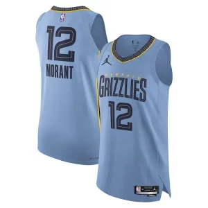 Ja Personalisable Morant Memphis Grizzlies Jordan Brand Authentic Player Jersey Statement Edition Light Blue