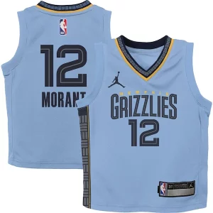 Ja Prime Morant Memphis Grizzlies Jordan Brand Preschool 2022/23 Statement Edition Jersey Light Blue