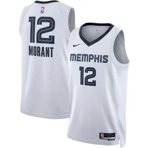 Ja Morant Memphis Grizzlies Bold Nike Unisex Swingman Jersey Association Edition White/Navy
