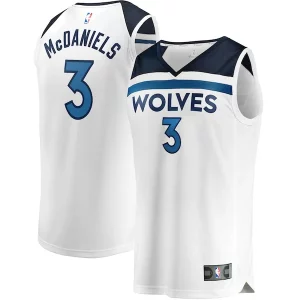 Jaden McDaniels Minnesota Timberwolves Youth Fast Exclusif Break Replica Player Jersey Association Edition White