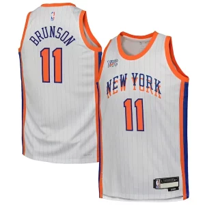 Jalen Brunson New York Knicks Nike Youth 2024/25 Swingman Bold Player Jersey City Edition White