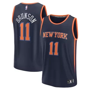 Jalen Brunson New York Knicks Youth Fast Commémoratif Break Replica Player Jersey Statement Edition Navy