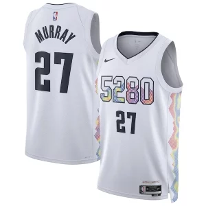 Jamal Murray Exquisite Denver Nuggets Nike Unisex 2024/25 Swingman Player Jersey City Edition White