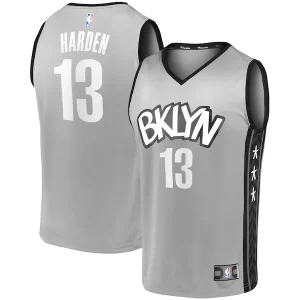 James Harden Brooklyn Nets Fast Break Replica Exclusif Jersey Charcoal Statement Edition/White