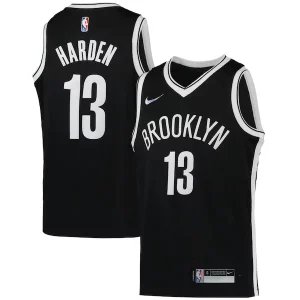James Harden Brooklyn Exclusif Nets Nike Youth 2021/22 Diamond Swingman Jersey Icon Edition Black