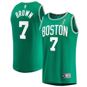 Jaylen Brown Boston Celtics 2024 NBA Finals Champions Captivant Fast Break Replica Player Jersey Kelly Green Icon Edition