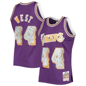 Jerry West Los Angeles Lakers 1971/72 Hardwood Classics NBA 75th Anniversary Diamond Tendance Swingman Jersey Purple
