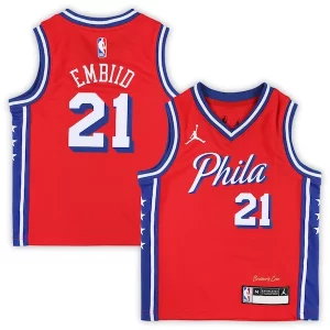 Joel Embiid Philadelphia 76ers Jordan Brand Preschool 2022/23 Replica Jersey Statement Edition Superbe Red