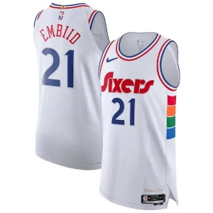 Joel Embiid Exquisite Philadelphia 76ers Nike 2024/25 Authentic Player Jersey City Edition White