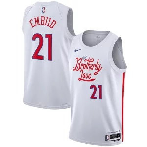 Joel Embiid Philadelphia 76ers Nike Personalisable Unisex 2022/23 Swingman Jersey City Edition White