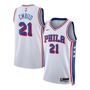 Joel Embiid Philadelphia 76ers Commémoratif Nike Youth Swingman Jersey Association Edition White