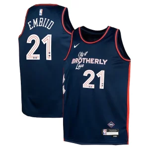 Joel Embiid Philadelphia 76ers Nike Youth Swingman Replica Jersey City Edition Navy Unique
